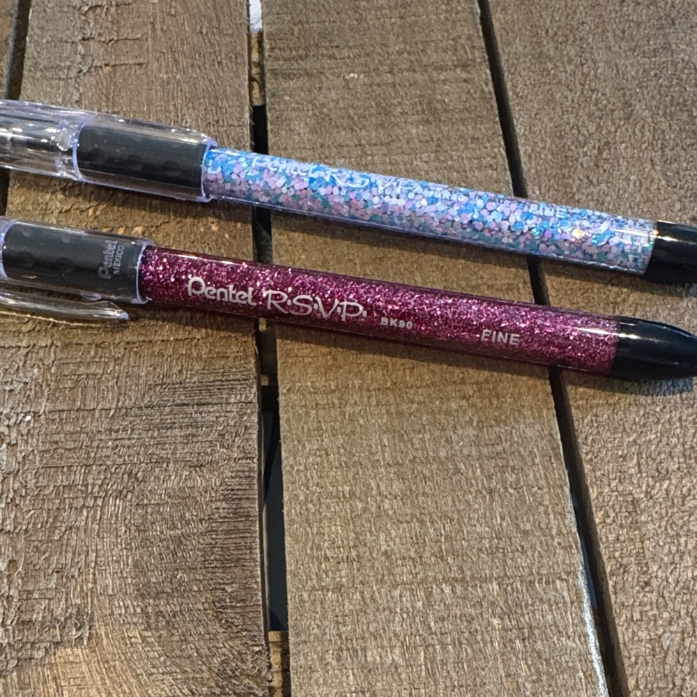 Pentel RSVP Glitter Fine Point Pen - Pink and Iridescent